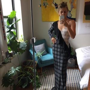 DVF Black and White Pattern Silk Dress